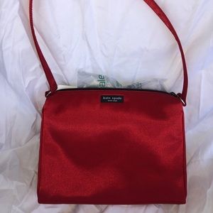 Kate Spade Red Satin Small Shoulder Bag
